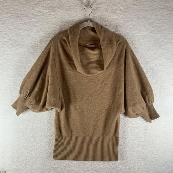 Anthropologie Sweaters - Anthropologie Cashmere Collection Women's Cowl Neck Top Tan Sweater Size XS 8635